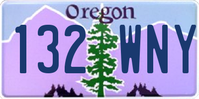 OR license plate 132WNY