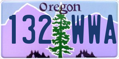 OR license plate 132WWA