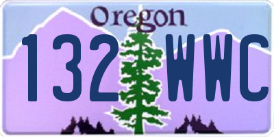 OR license plate 132WWC
