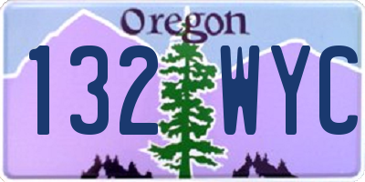 OR license plate 132WYC