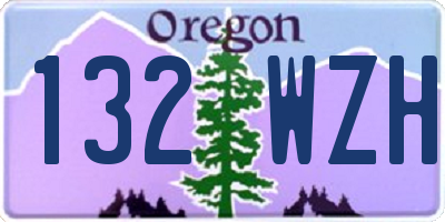 OR license plate 132WZH
