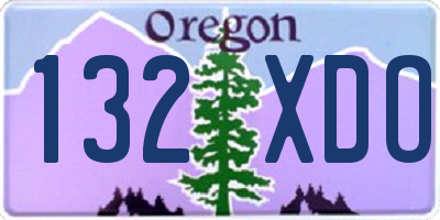 OR license plate 132XDO