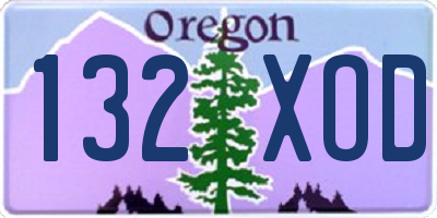 OR license plate 132XOD