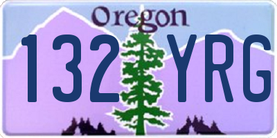 OR license plate 132YRG