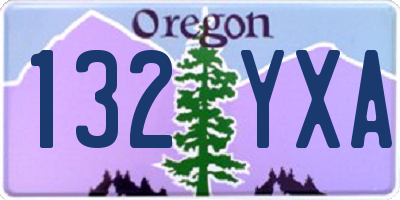 OR license plate 132YXA
