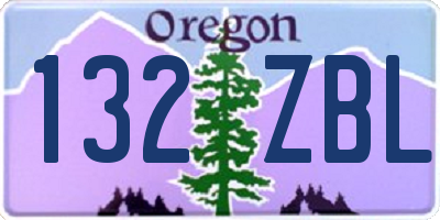 OR license plate 132ZBL