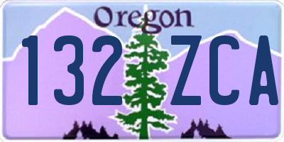 OR license plate 132ZCA