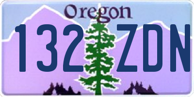 OR license plate 132ZDN