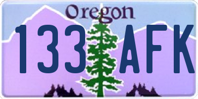 OR license plate 133AFK