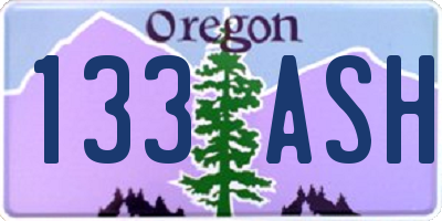 OR license plate 133ASH