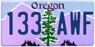 OR license plate 133AWF