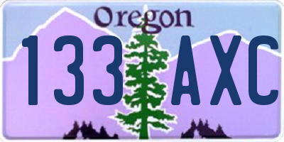 OR license plate 133AXC