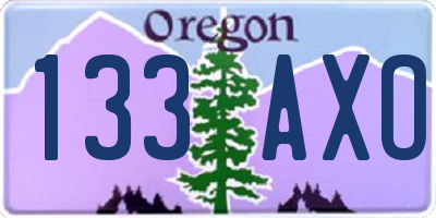 OR license plate 133AXO