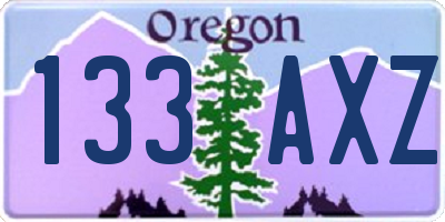 OR license plate 133AXZ