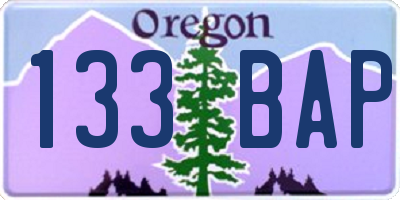 OR license plate 133BAP