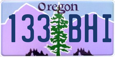OR license plate 133BHI