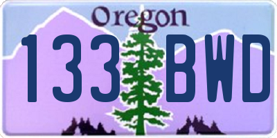 OR license plate 133BWD