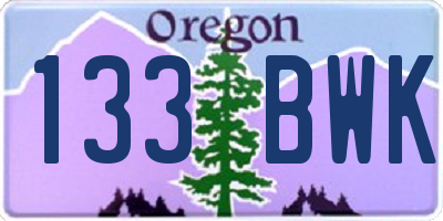 OR license plate 133BWK