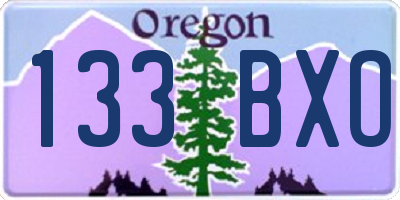OR license plate 133BXO