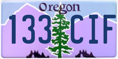 OR license plate 133CIF