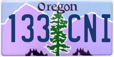 OR license plate 133CNI