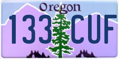 OR license plate 133CUF
