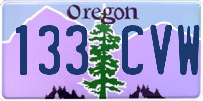 OR license plate 133CVW