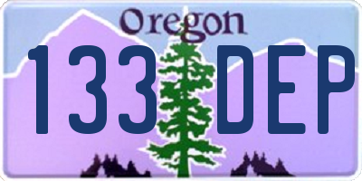 OR license plate 133DEP