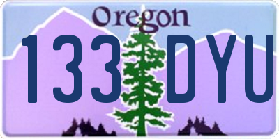 OR license plate 133DYU
