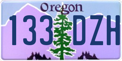 OR license plate 133DZH