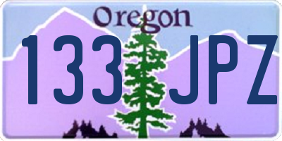 OR license plate 133JPZ