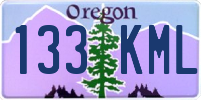 OR license plate 133KML