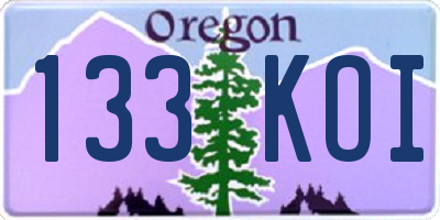 OR license plate 133KOI