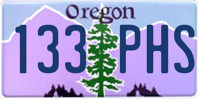 OR license plate 133PHS