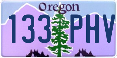 OR license plate 133PHV