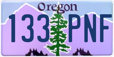 OR license plate 133PNF