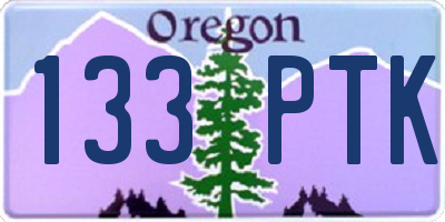 OR license plate 133PTK