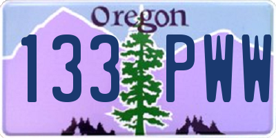 OR license plate 133PWW