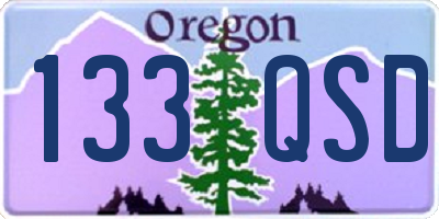 OR license plate 133QSD