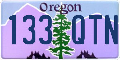 OR license plate 133QTN