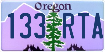 OR license plate 133RTA