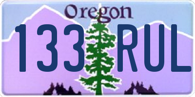 OR license plate 133RUL
