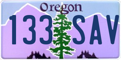 OR license plate 133SAV