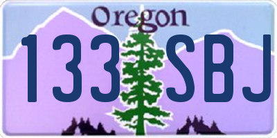 OR license plate 133SBJ