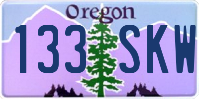 OR license plate 133SKW