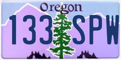 OR license plate 133SPW