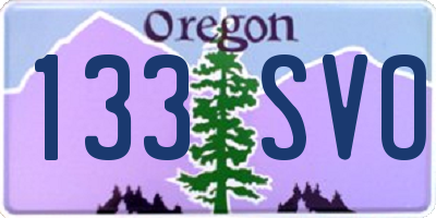 OR license plate 133SVO