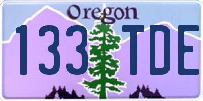 OR license plate 133TDE