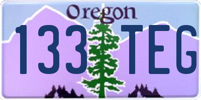 OR license plate 133TEG