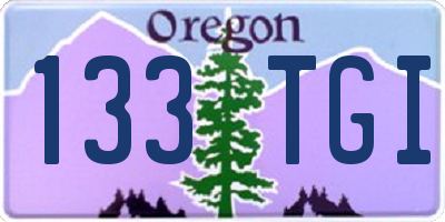 OR license plate 133TGI